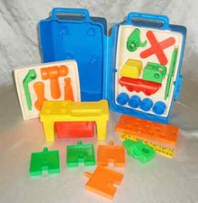 Vintage 1978 Mattel Tuff Stuff Workshop Work Bench Tool Box w tons of extras