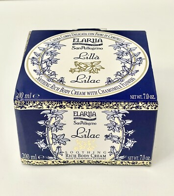 Elariia San Pellegrino Perlier Lilac Rich Body Cream 200ml 7.0 fl oz Chamomile
