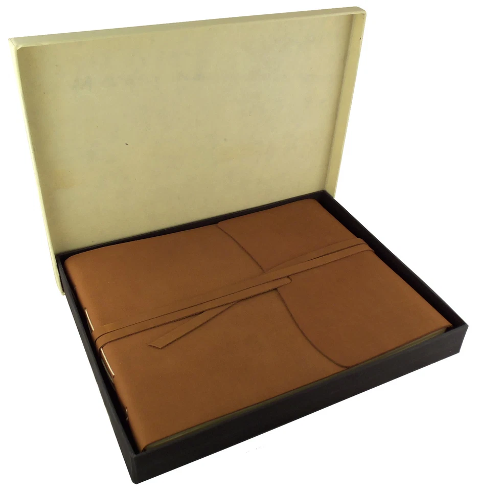 Álbum de fotos de cuero GRANDE 4x6 5x7 hecho a mano antiguo vintage genuino Foto 4 de 4