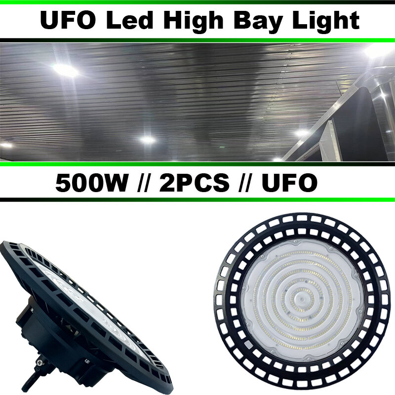 500 watt ufo light 2-PACK Factory Warehouse Commercial Light Fixtures 6500K