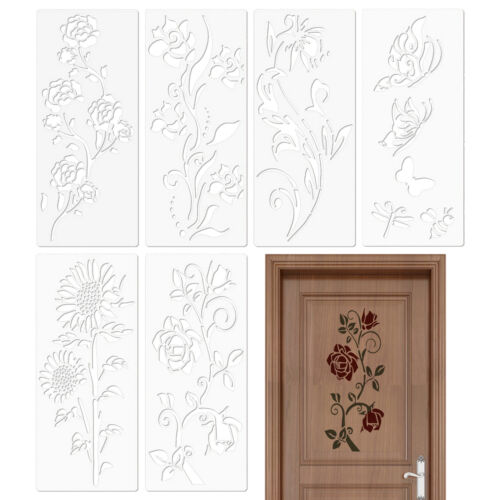 Flower Stencils For Garden Fence 6PCS Reusable Flower Templates Spray Paint