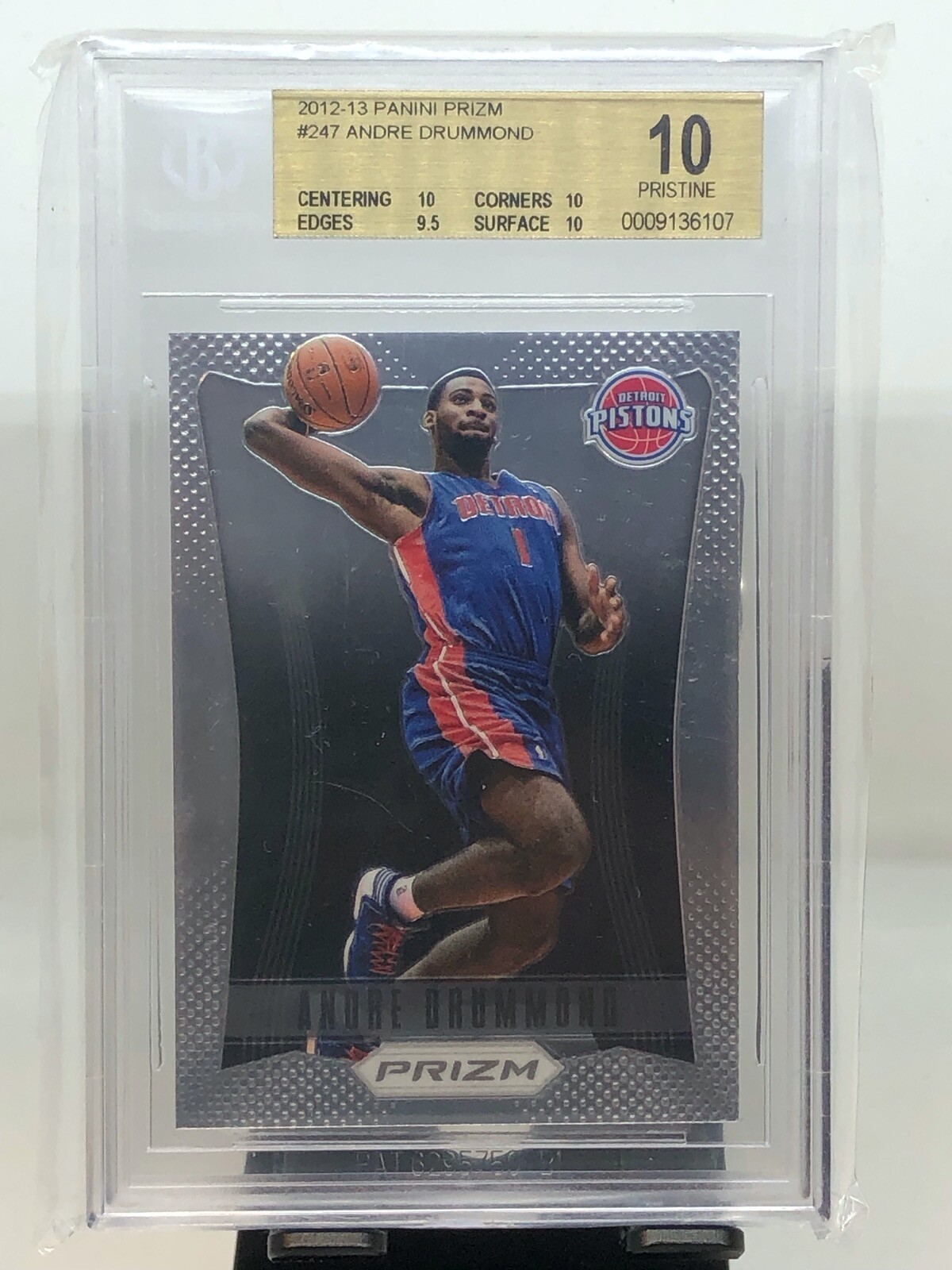 2012-13 Prizm Andre Drummond Rookie #247! BGS 10 Detroit Pistons