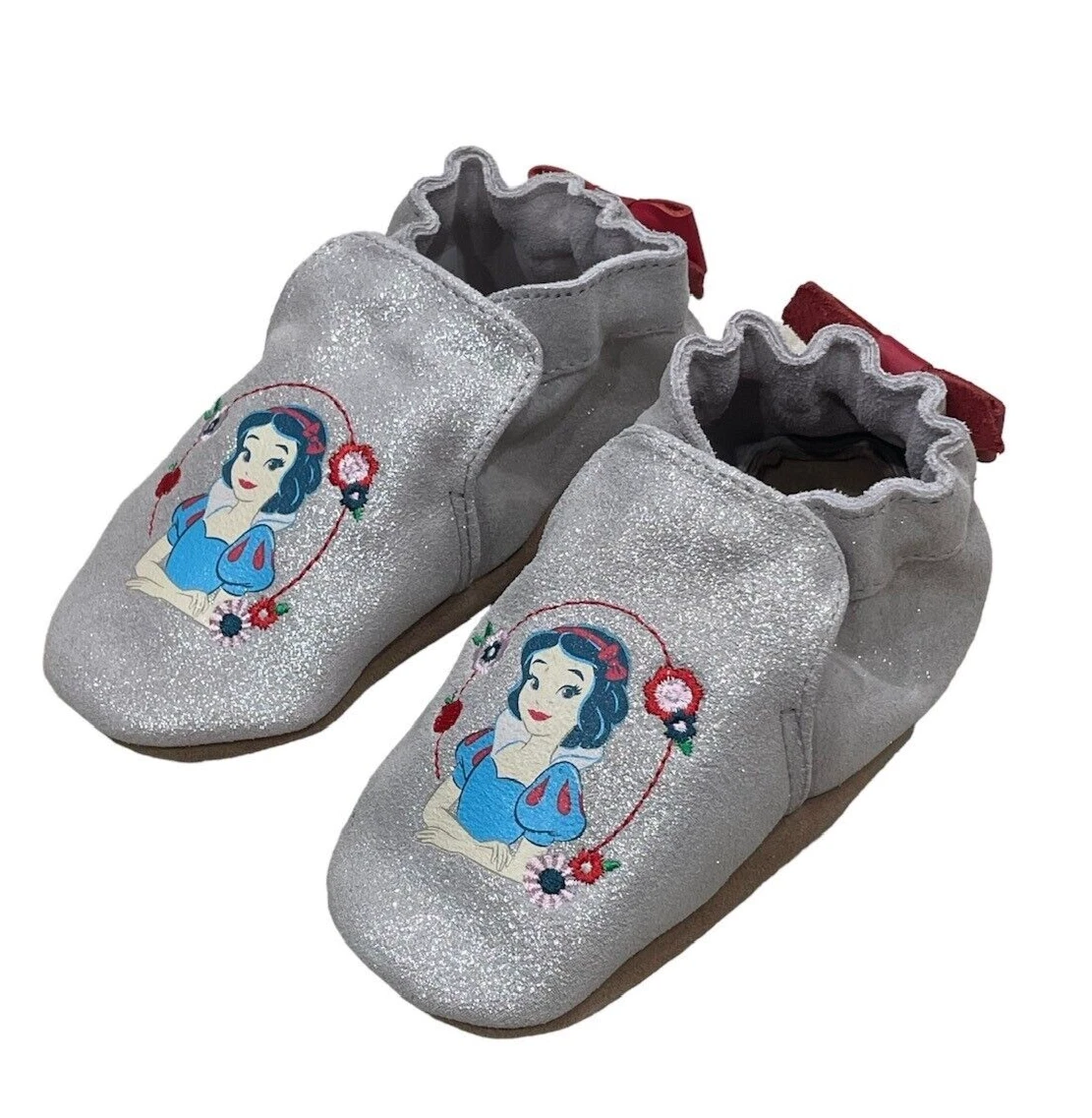 New Robeez Snow White Soft Soles Leather Baby Girl Shoes 18 24