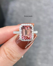 Pink Sapphire Silver Ring 925 Sterling Silver Lab Created Handmade Ring