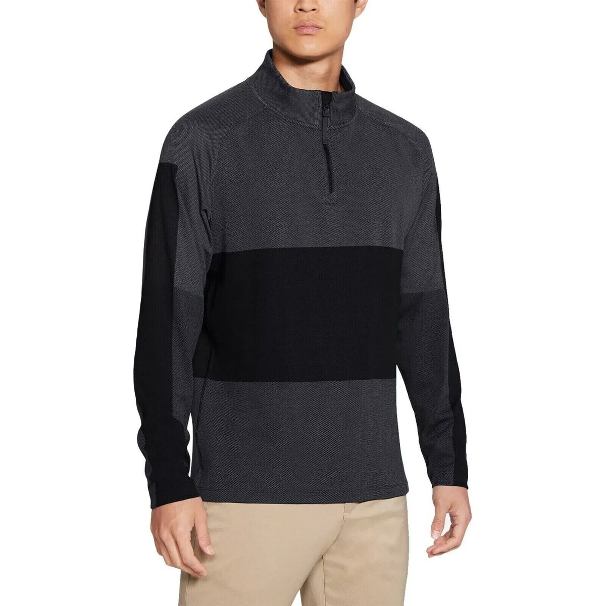 Nike Long Sleeve Golf Top Shirt Dri-FIT Vapor 1/2 Zip Black CU9828