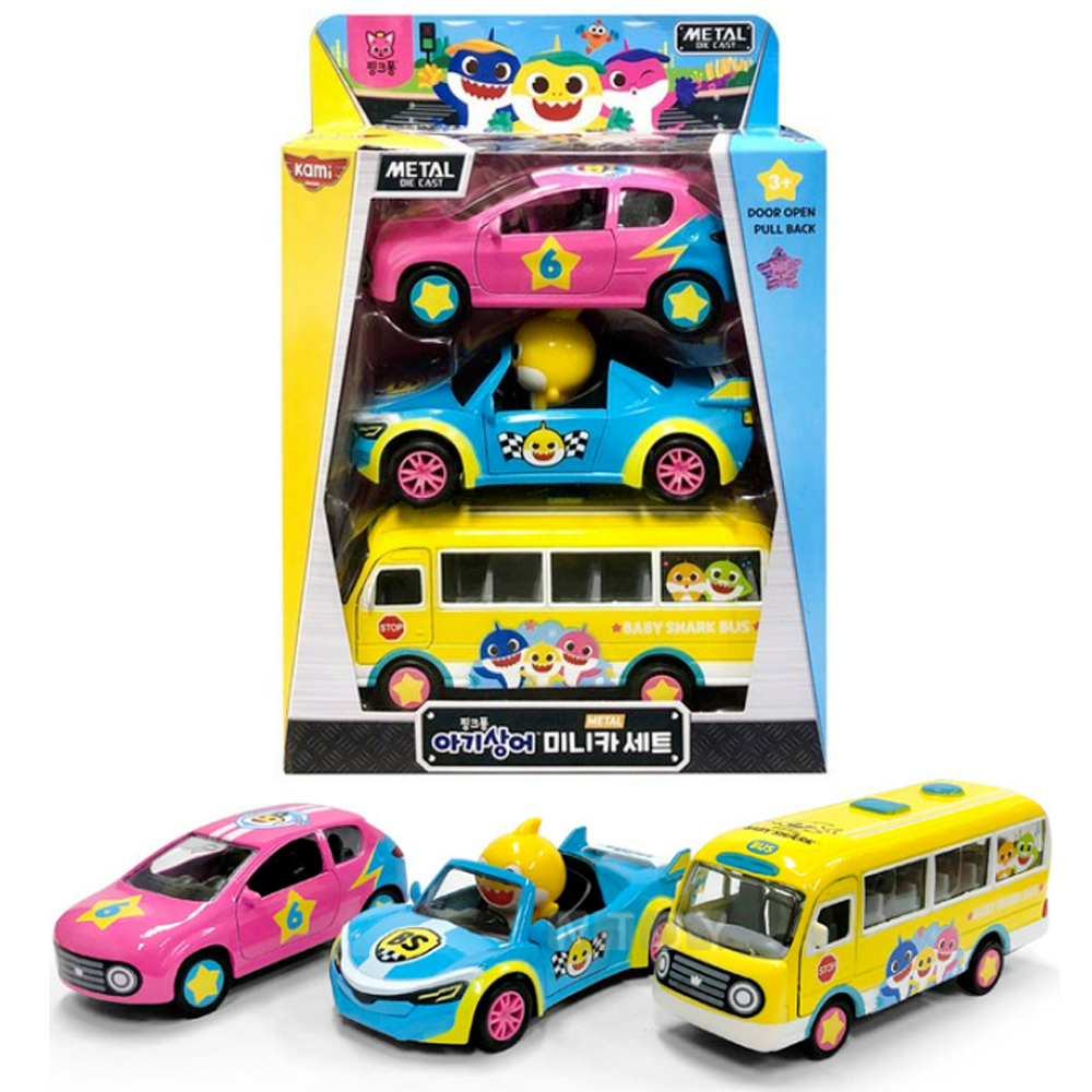 Pinkfong Baby Shark Metal Mini Car Set-Kindergarten Bus Pinkfong Baby Shark Metal Mini Car Set-Kindergarten Bus