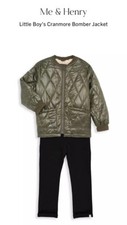 Me Henry Bomber Jacket Boy Olive Color Size 9/10 Year Boy Saks Fifth Ave