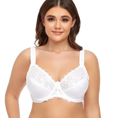 BH weiß schwarz grau Spitze mit Bügel 75 80 85 90 95-120 B C D E F G H soft cup - Bild 1 von 4