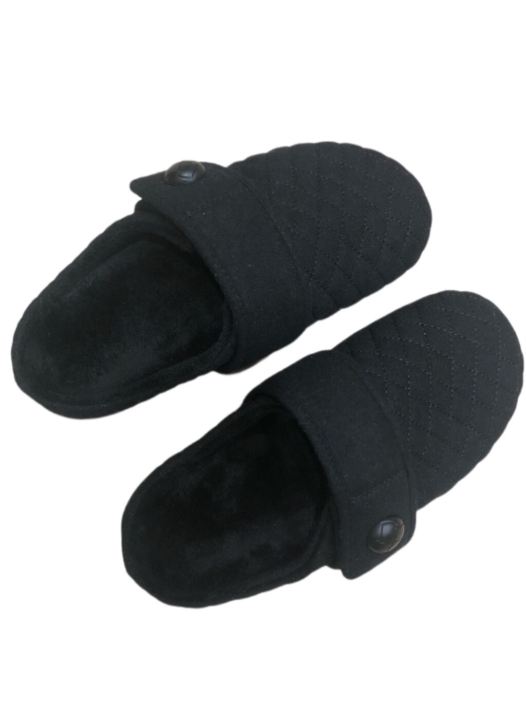VIONIC Carlin Black Quilted Adjustable Strap Slippers Orthoheel - Size 7 |  eBay
