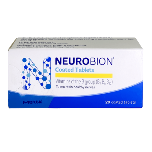 Vitamines Neurobion B1, B6, B12 - Pour Engourdissements, Picotements, Santé Nerveuse - 10 Comprimés