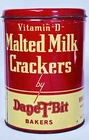 Vintage DANE-T-BITS  Malted Milk Crackers Tin Can Country Store Display Sign MA