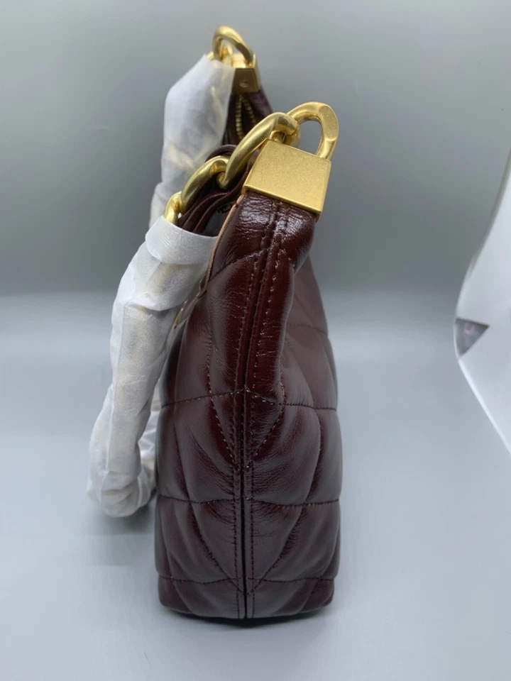 Bolsa tiracolo e ombro de couro acolchoado – Nova em folha – Óleo Borgonha - Imagem 3 de 4