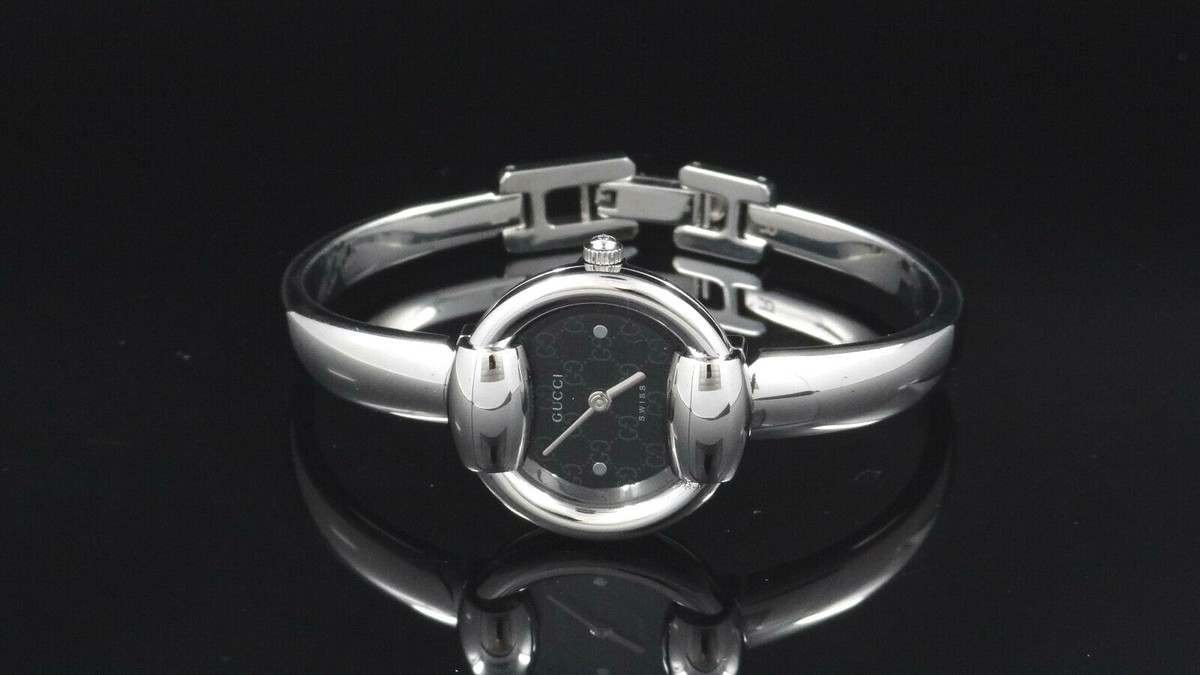 GUCCI 1400 L シルバー アナログ時計 Gucci 1400L Women's Black Wristwatch for sale online | eBay