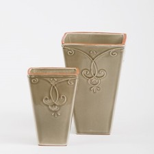 SOUTHERN LIVING AT HOME WILLOW HOUSE BRADSHAW PLANTERS SET 2 VASE NIB