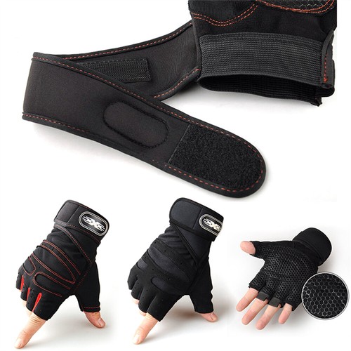 Best Weight Lifting Gloves Gym Bodybuilding Fitness Workout Training Wrist Strap - Picture 5 of 12