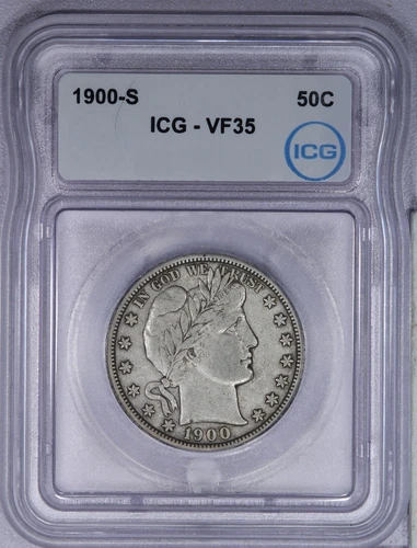 1900-S Barber Half Dollar 50C ICG VF35 - Sweet Original Coin!