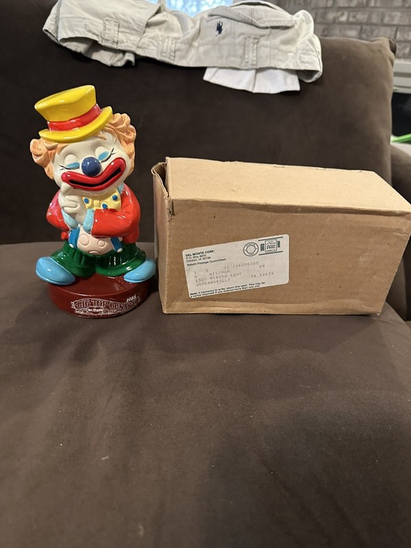 Del Monte Advertising Promo Retro Clown Coin Piggy Bank 85 Original Shiping Box