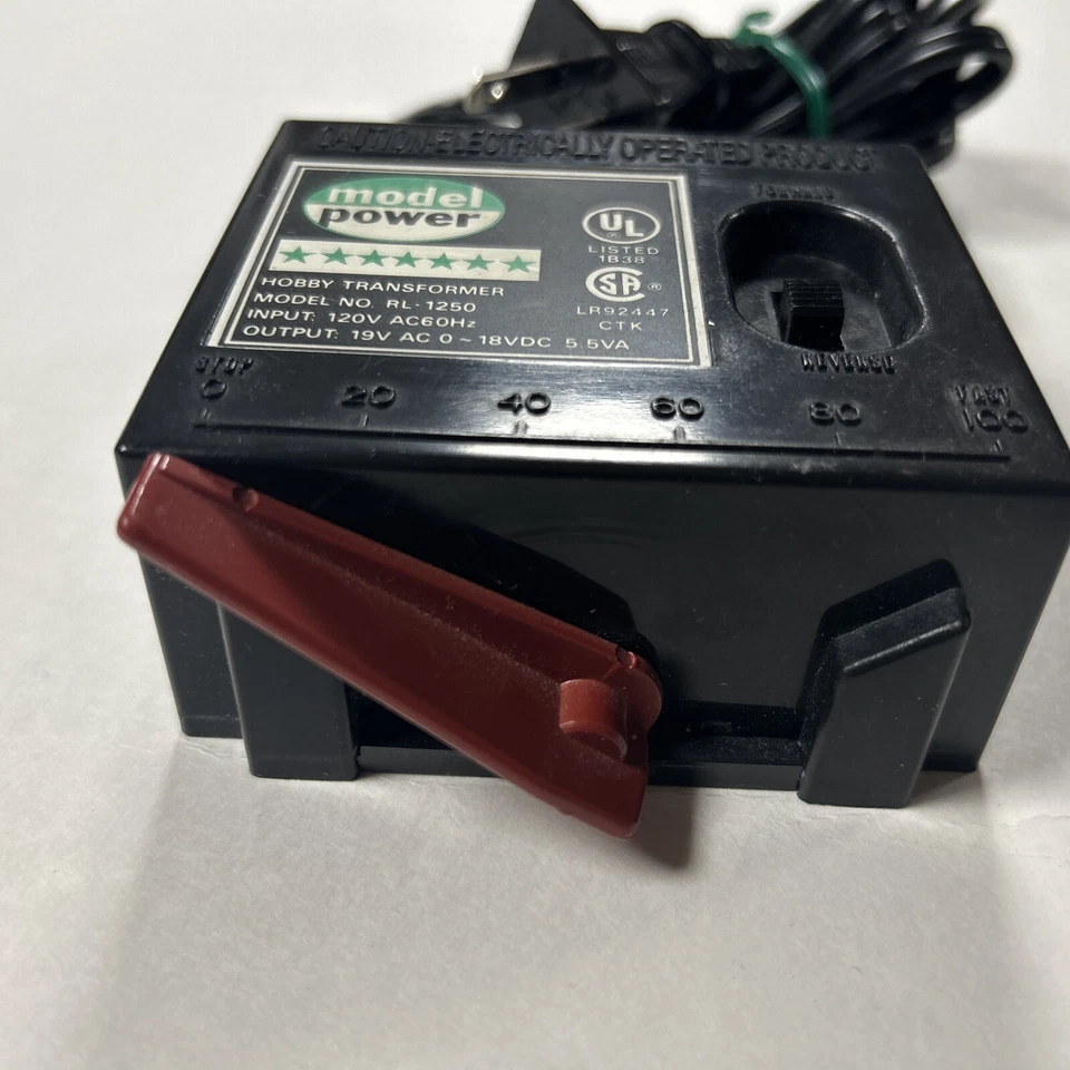 Transformador Hobby DE COLECCIÓN REVERSO DELANTERO Modelo Tren Modelo Potencia RL-1250 120V Foto 4 de 4