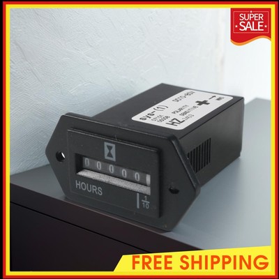 DC 10-80V Durable Mechanical Hour Meter Hour Counter Sealed Hour Meter Counter