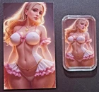 Sexy! "TEASE ME PLEASE" 1 Troy Oz .999 Fine Silver Colorized Art Bar With COA
