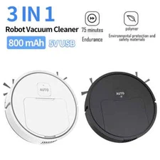 3-in-1 Robot Vacuum Cleaner USB 1000Pa Suction Robotic Vacuum and Mop Combo New