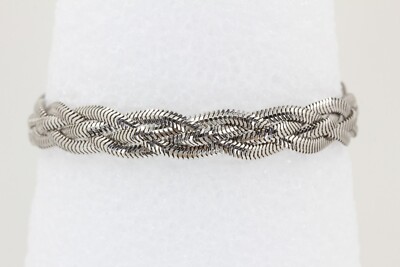 JCM Jacmel Mauritius Sterlingsilber geflochten Fischgrät Gliederarmband 7 Zoll