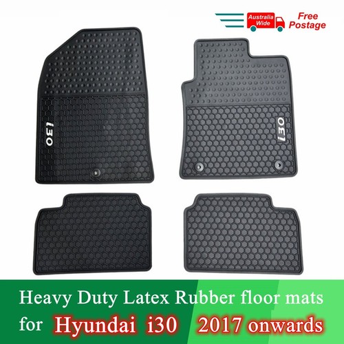 Heavy Duty Waterproof Rubber Floor Mats for Hyundai i30 Hatch 2017