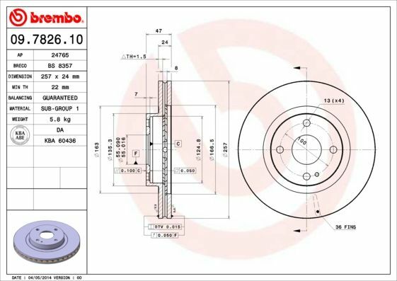 Bremsscheiben 2 StüCk Scheibenbremse Brake Discs Brembo 09.7826.10-image