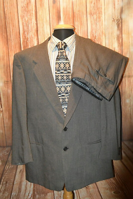Mani Men Olive Green Wool Blend 2 Front Button Suit Sz 44R Wst 38x30