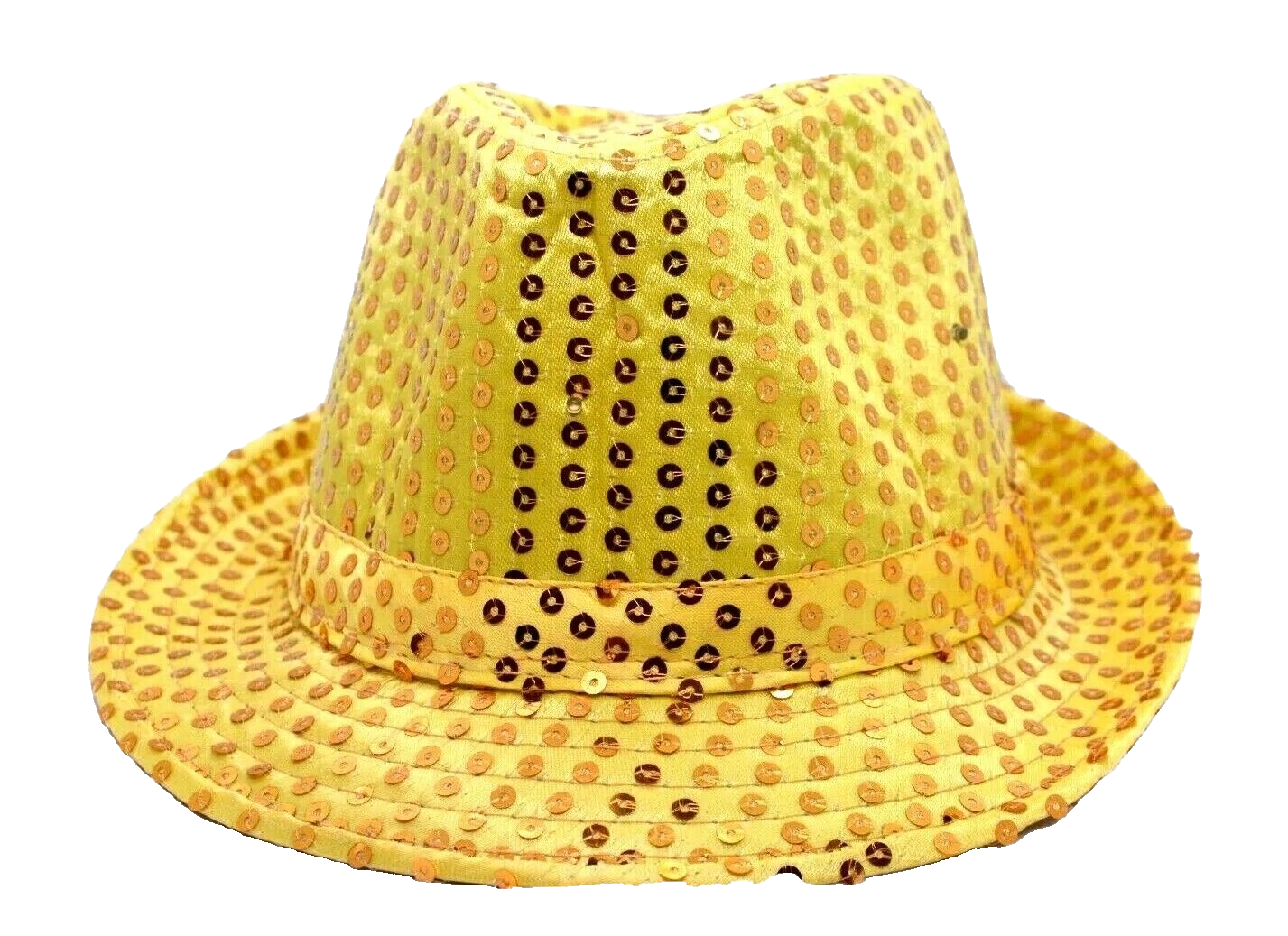 Fedora Unisex Hat Gold Sequin LED Costume Dance Party One Size Fits Most-image
