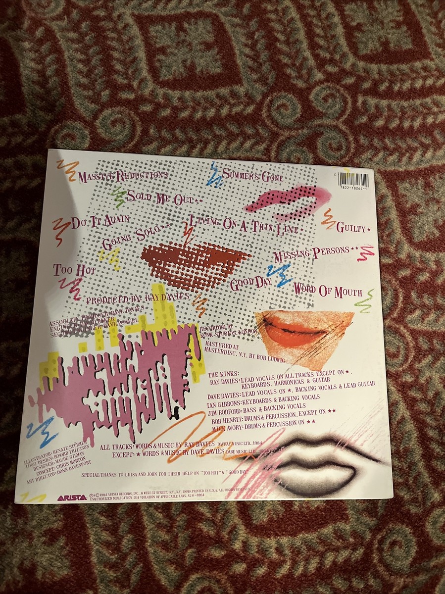 米LP Kinks Word Of Mouth FRM88264 ARISTA /00260 LP KINKS Word Of Mouth FRM88264 ARISTA US | eBay