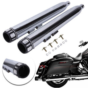 Motorcycle 4" Roaring Slip-On Mufflers Exhaust Pipe For Harley Touring FL Models