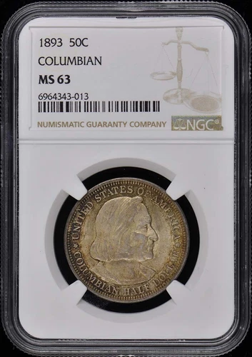 COLUBMIAN Exposition 1893 Silver Commemorative 50C NGC MS63