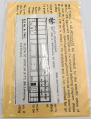 Herald King B-1960 Yellow 50' Boxcar (BLK Lettering) Decal