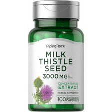 Milk Thistle Extract  3000mg  100 Capsules  Non-GMO  by Piping Rock