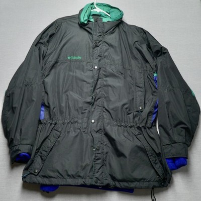 Vintage Columbia Longs Peak Jacket Men s XL Black Green Outdoor Hiking Coat