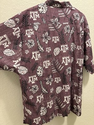 Wes And Willy Texas A&M Aggies Shirt Mens XXL Maroon Hawaiian All Over Print
