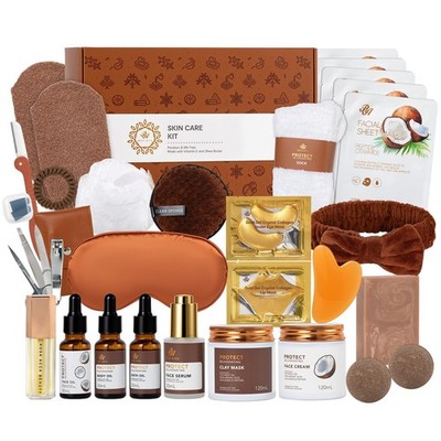 Facial Skin Care Kit 32 Pcs Coconut Home Spa Self Gifts Women Mothers