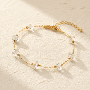 Authentic The Master Healer Natural Clear Quartz And 18K Gold Geometric Talisman