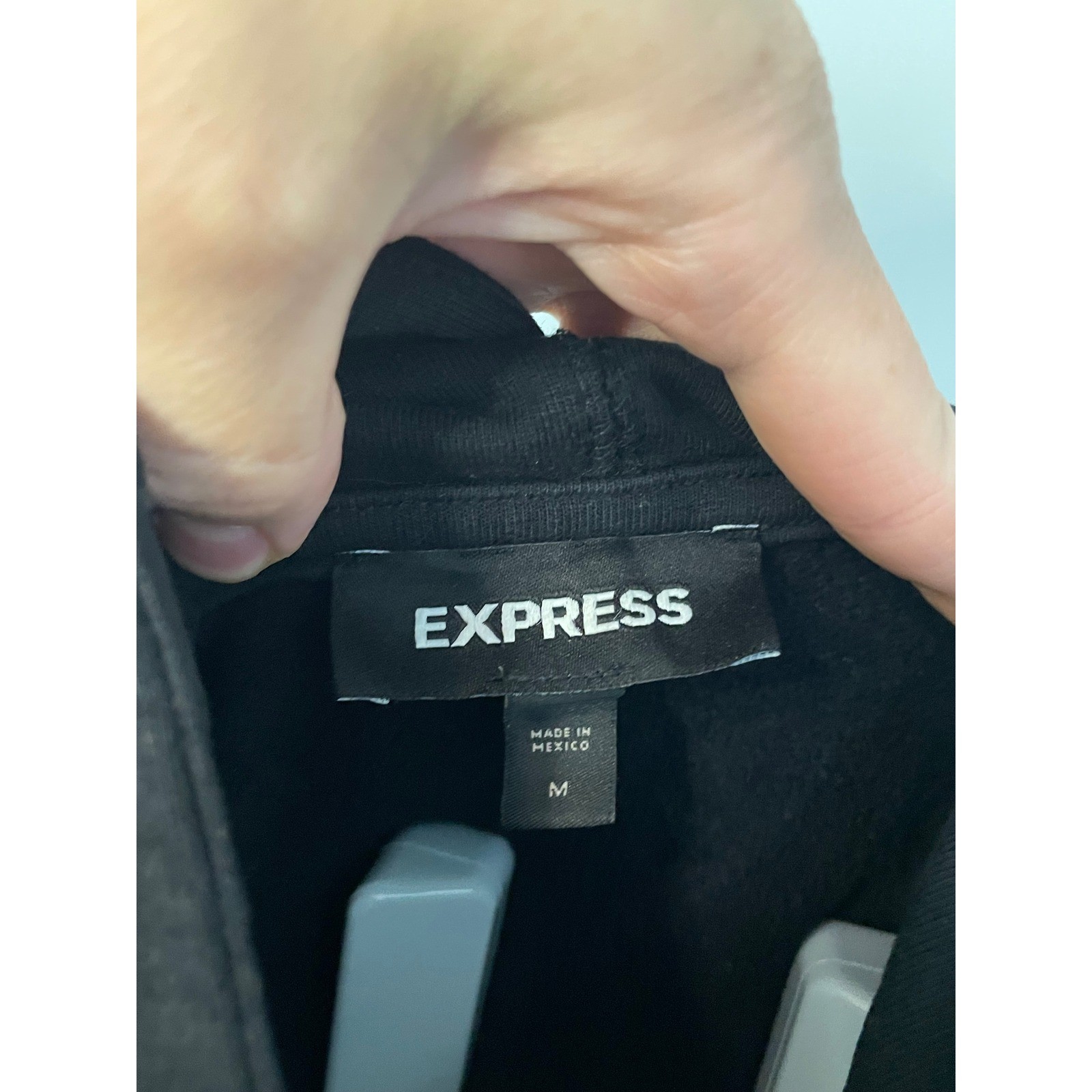 Express Mens Black Logo Graphic Pullover Hoodie M… - image 7