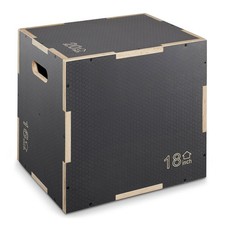 3 in 1 Non-Slip Plyo Box for Jumping Squat Training - 20" x 18" x 16" - Gray