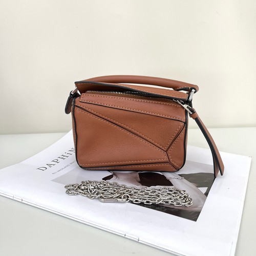 LOEWE Puzzle Super Mini Caramel Calfskin Leather Multiway Bag Duty Paid