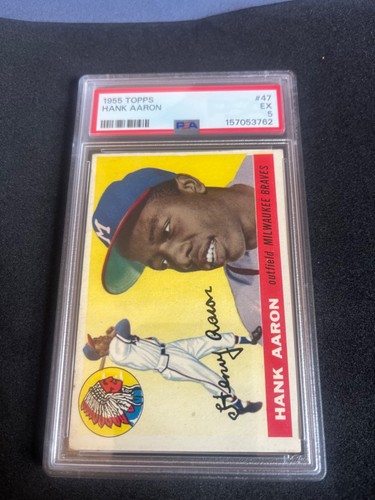 1955 TOPPS # 47 HANK AARON BRAVES PSA 5 EX