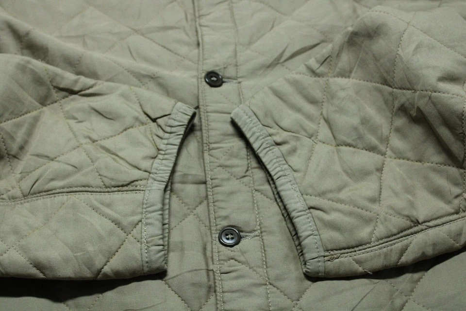 Chaqueta Forrada Militar Italiana Para Hombre XL Beige Botón Acolchada Gino Giusti De Colección Foto 4 de 4
