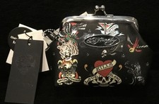 Ed Hardy Skull Tattoo Chain Crossbody Coin Purse Bag