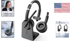 Ergonomic Wireless Headset w/ Mic | 50-Hour B...