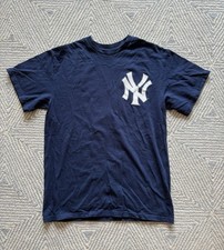 Majestic New York Yankees Derek Jeter Jersey T-Shirt - Blue -Medium