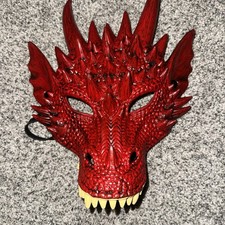 Animal Dragon Halloween Cosplay Costume Red And Black Mask
