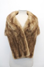 EXCELLENT CANADIAN PASTEL MINK FUR STOLE WRAP SHAWL WOMEN WOMAN SIZE 15" X 54"