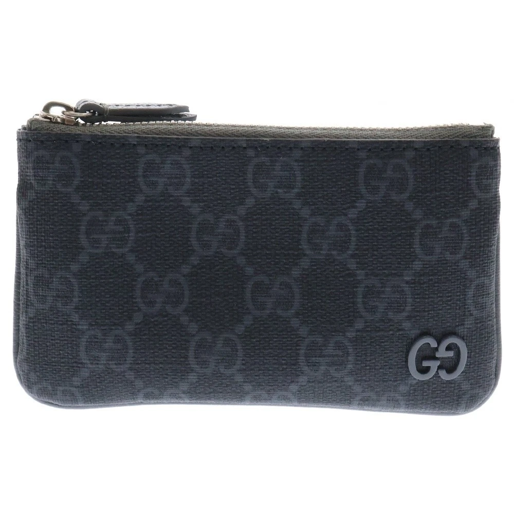 Authentique étui à clés Gucci couleur noir G Supreme bicolore zip mode formelle